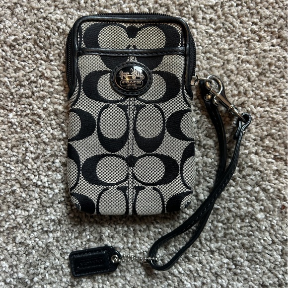 Coach Handbags - Coach Black and Gray Wristlet -rare